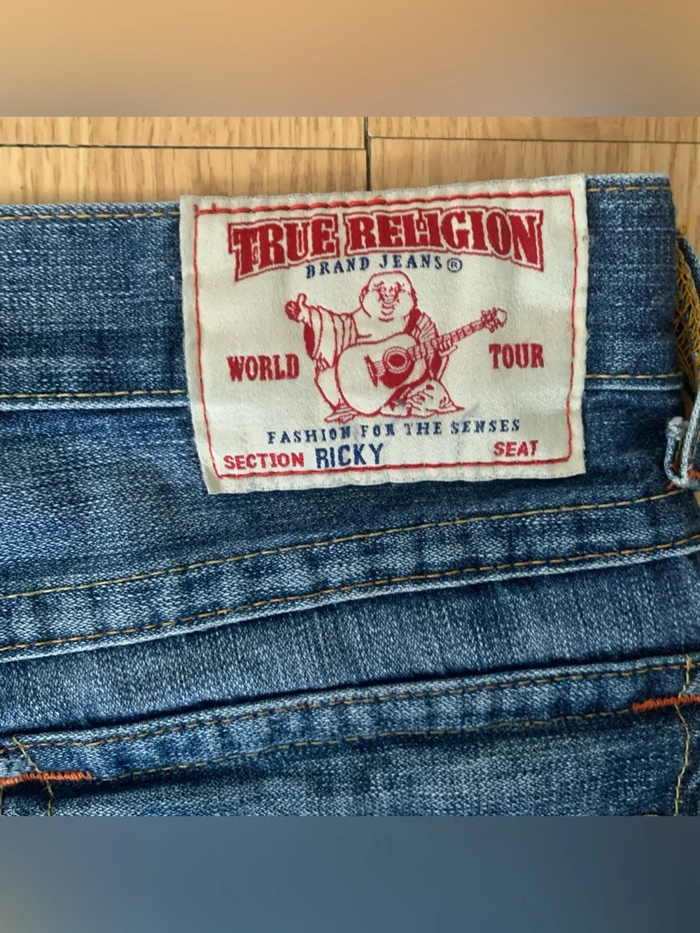 VTG True Religion Ricky Jeans 30 Flap Pockets Blue Medium Wash 100% cotton Y2K